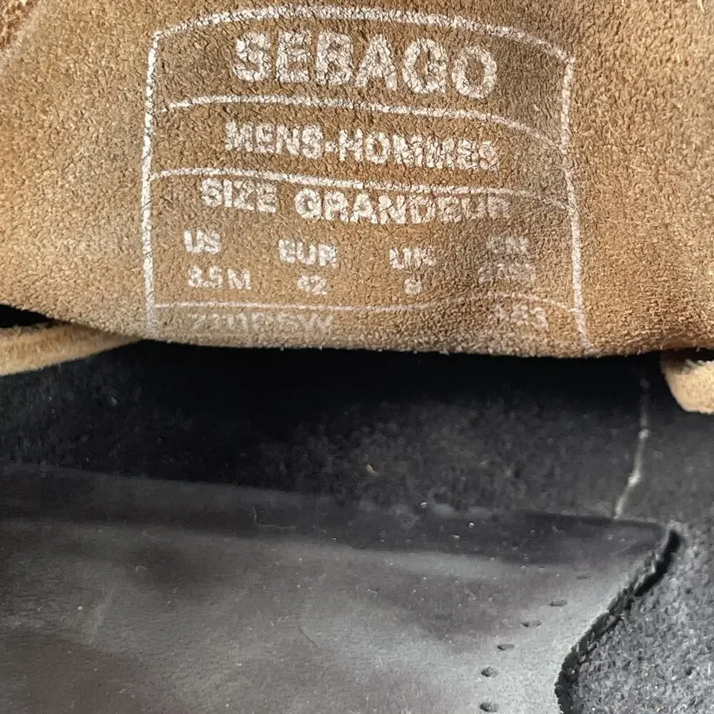 Sebago Authentic Men's 8.5 Navy Brown Leather Lace Up Loafers Boat Shoes Casual